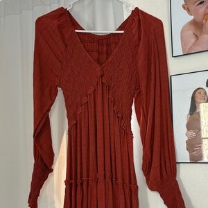 Elegant Rust Dress